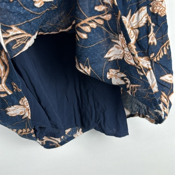 NWT Splendid Ramo Shift Dress Navy Blue Floral Flutter Sleeves Lightweight XS - Picture 9 of 15